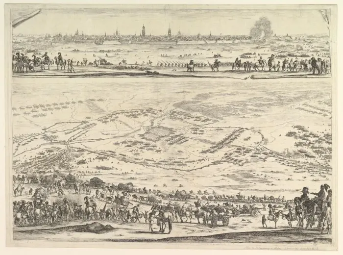 Framed Print : Plan and view of the siege of Arras: lower part of the plate with a topographical view Framed Print : Plan and view of the siege of Arras: lower part of the plate with a topographical view