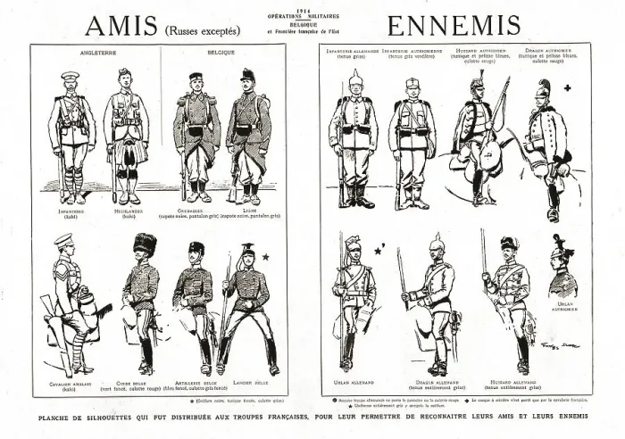 Framed Print : Planche de silhouettes qui fut distribuee aux troupes Francaises, 1914. Creator: Unknown Framed Print : Planche de silhouettes qui fut distribuee aux troupes Francaises, 1914. Creator: Unknown