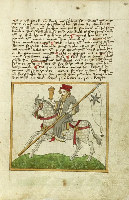 Framed Print : The Planet Mercury as a Doctor on Horseback, shortly after 1464. Creator: Unknown Framed Print : The Planet Mercury as a Doctor on Horseback, shortly after 1464. Creator: Unknown
