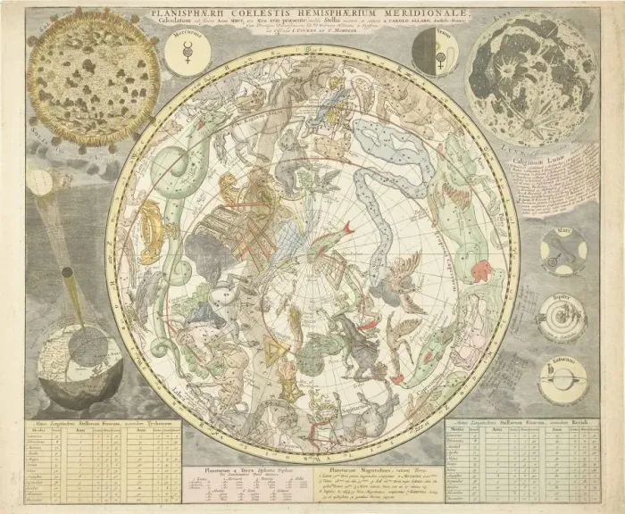 Framed Print : Planisphaerii Coelestis Hemisphaerium Meridionale, 1706 Framed Print : Planisphaerii Coelestis Hemisphaerium Meridionale, 1706