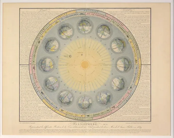 Framed Print : Planisphere (no. 3), pub. 1839. Creator: Auguste-Henri Dufour (1795-1865) Framed Print : Planisphere (no. 3), pub. 1839. Creator: Auguste-Henri Dufour (1795-1865)