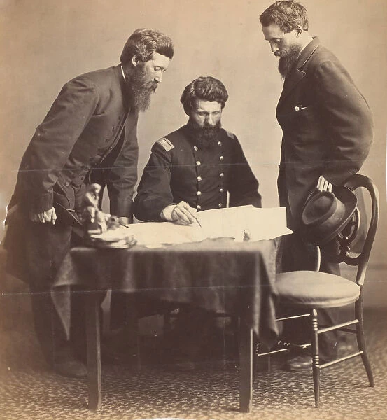 Planning the Capture of Booth, 1865. Creator: Alexander Gardner