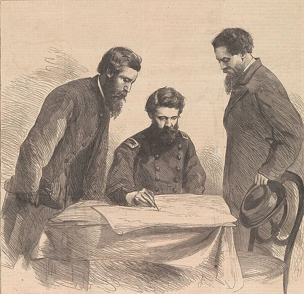 Planning the Capture of Booth and Harold, 1865. Creator: Unknown
