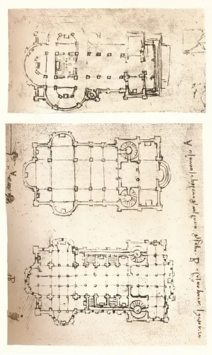 Framed Print : Two plans of churches, c1472-c1519 (1883). Artist: Leonardo da Vinci Framed Print : Two plans of churches, c1472-c1519 (1883). Artist: Leonardo da Vinci