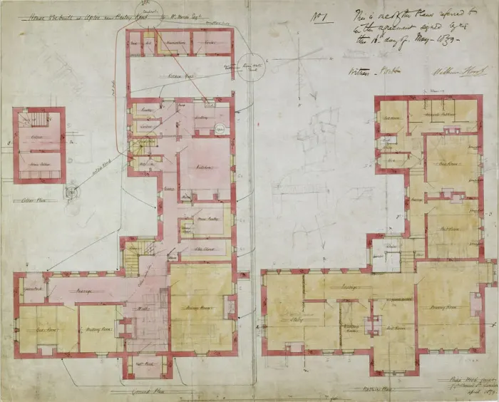 Framed Print : Plans for the Red House, Bexleyheath, London, 1859. Artist: Philip Webb Framed Print : Plans for the Red House, Bexleyheath, London, 1859. Artist: Philip Webb