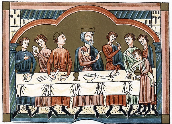 A Plantagenet king of England dining