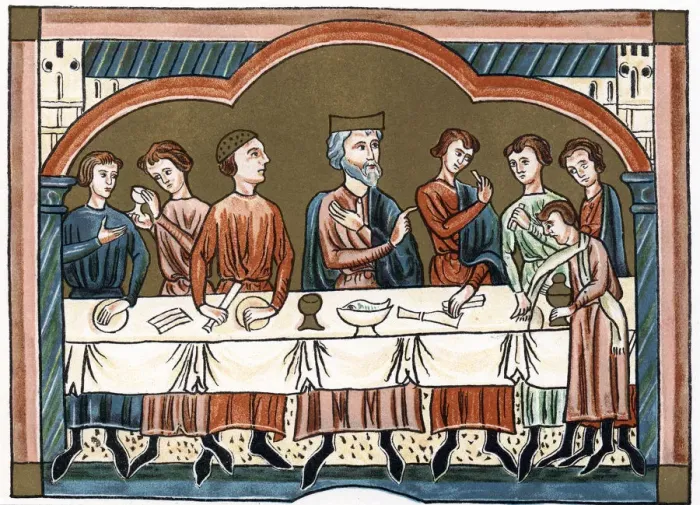 Framed Print : A Plantagenet king of England dining Framed Print : A Plantagenet king of England dining