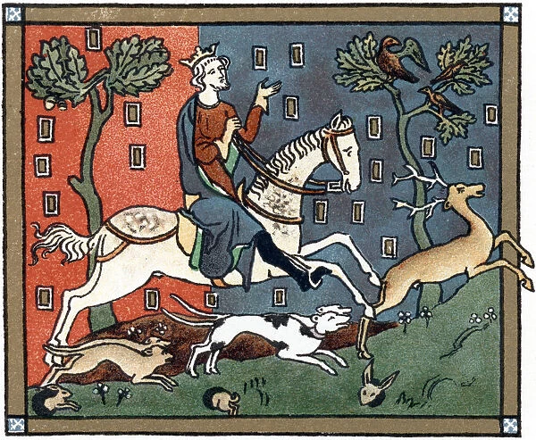 A Plantagenet king of England out hunting