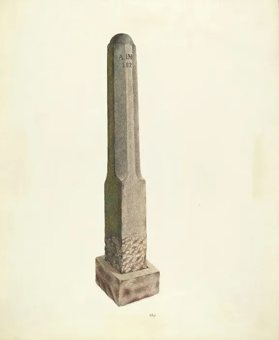 Framed Print : Plantation Boundary Marker, c. 1938. Creator: Joseph L. Boyd Framed Print : Plantation Boundary Marker, c. 1938. Creator: Joseph L. Boyd