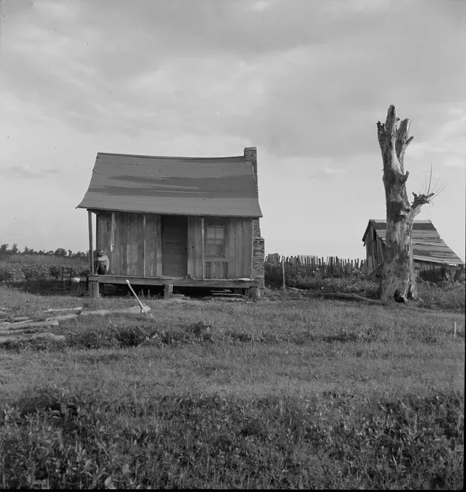 Framed Print : Plantation cabin of sharecropper, Washington County, Mississippi, 1937. Creator: Dorothea Lange Framed Print : Plantation cabin of sharecropper, Washington County, Mississippi, 1937. Creator: Dorothea Lange