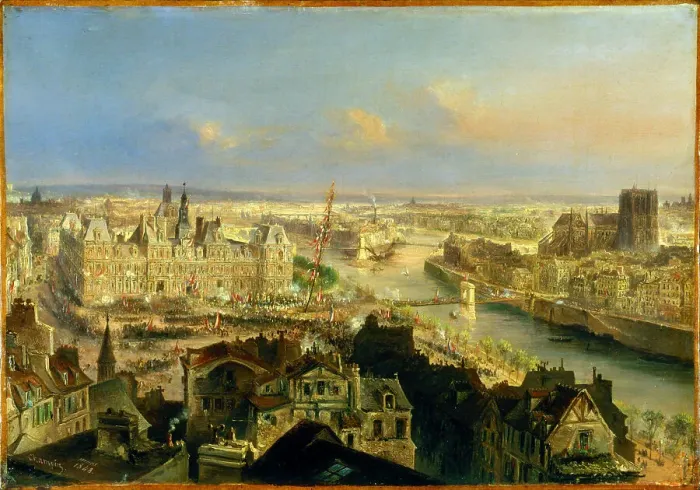Framed Print : Planting a tree of Liberty, in front of the Hotel de Ville, March 24, 1848. Creator: Jean Jacques Champin Framed Print : Planting a tree of Liberty, in front of the Hotel de Ville, March 24, 1848. Creator: Jean Jacques Champin