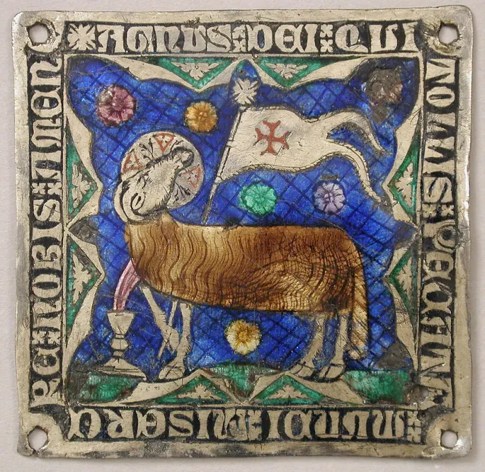 Framed Print : Plaque with Agnus Dei, Catalan, 14th century. Creator: Unknown Framed Print : Plaque with Agnus Dei, Catalan, 14th century. Creator: Unknown