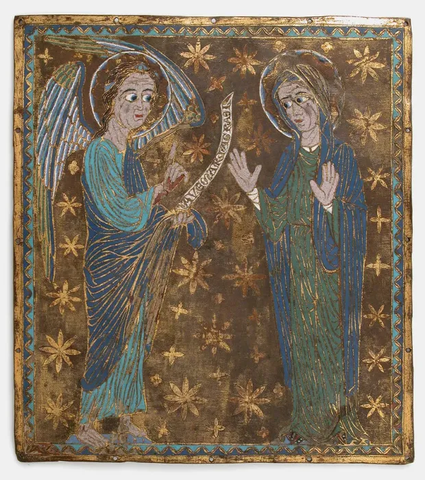Framed Print : Plaque with the Annunciation, Catalan or Central Italian, ca. 1200-1225. Creator: Unknown Framed Print : Plaque with the Annunciation, Catalan or Central Italian, ca. 1200-1225. Creator: Unknown