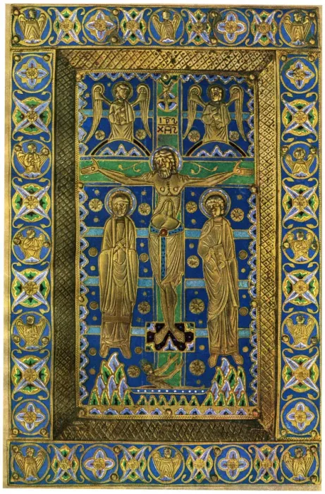Framed Print : Plaque binding (plaque de reliure), champleve enamel on copper, 13th century, (1931) Framed Print : Plaque binding (plaque de reliure), champleve enamel on copper, 13th century, (1931)