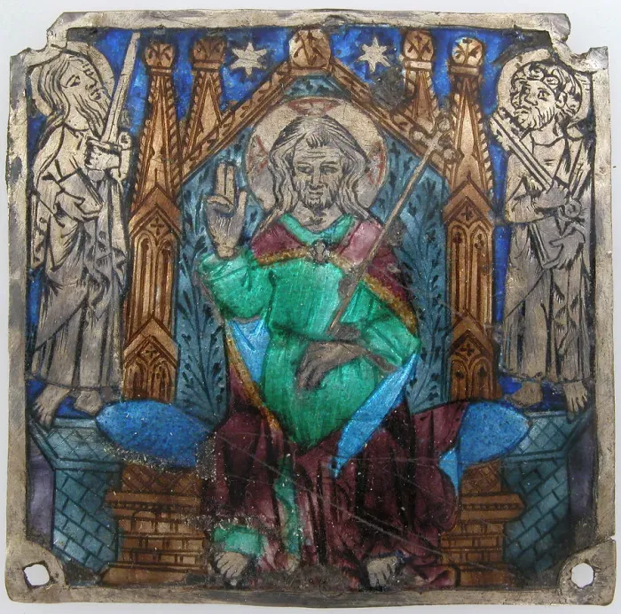 Framed Print : Plaque with Christ In Majesty, Catalan, 14th century. Creator: Unknown Framed Print : Plaque with Christ In Majesty, Catalan, 14th century. Creator: Unknown