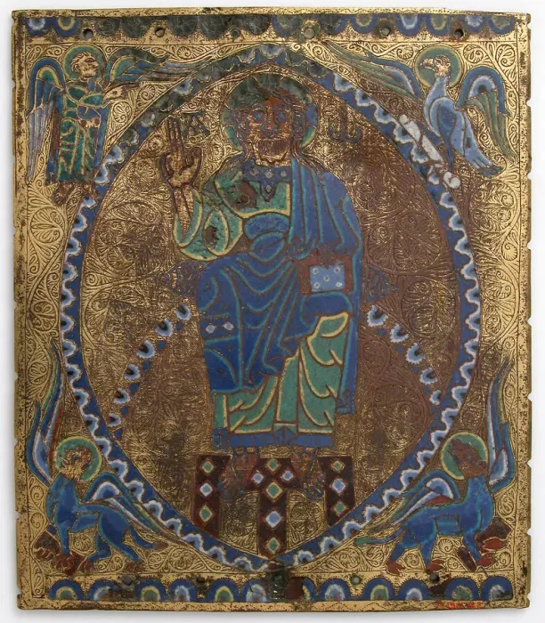 Framed Print : Plaque of Christ in Majesty, French, 12th-13th century. Creator: Unknown Framed Print : Plaque of Christ in Majesty, French, 12th-13th century. Creator: Unknown