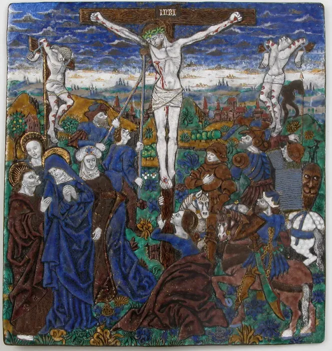 Framed Print : Plaque with the Crucifixion, French, 15th century. Creator: Monvaerni Framed Print : Plaque with the Crucifixion, French, 15th century. Creator: Monvaerni