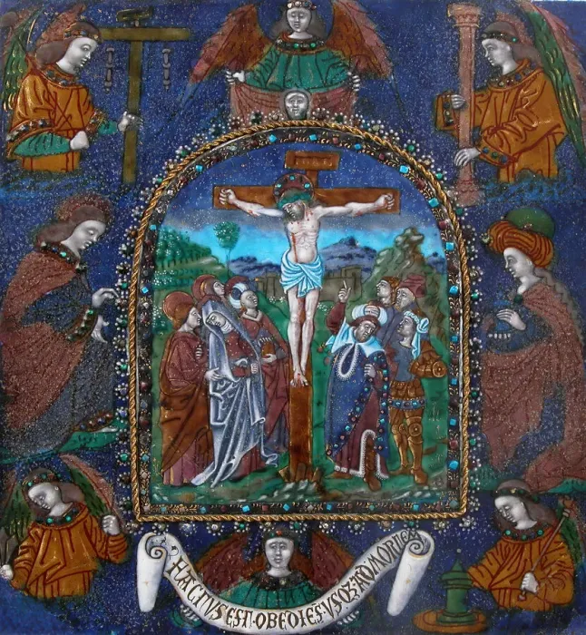 Framed Print : Plaque with the Crucifixion, French, 16th century. Creator Framed Print : Plaque with the Crucifixion, French, 16th century. Creator