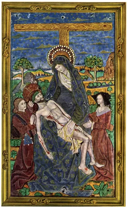 Framed Print : Plaque, enamel on copper, 15th century, (1931) Framed Print : Plaque, enamel on copper, 15th century, (1931)