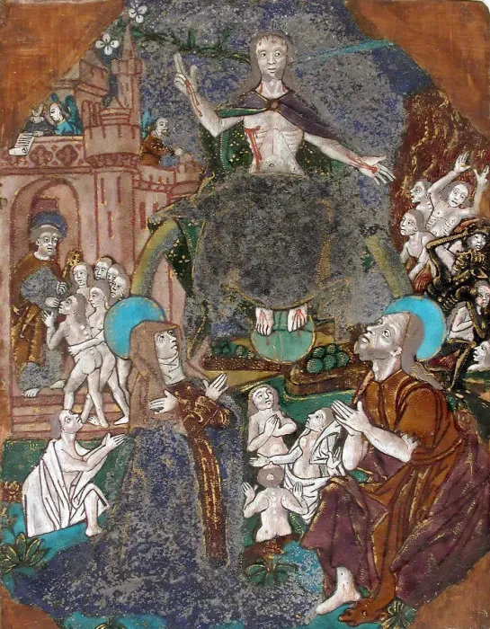 Framed Print : Plaque with the Last Judgement, French, ca. 1500. Creator: Unknown Framed Print : Plaque with the Last Judgement, French, ca. 1500. Creator: Unknown