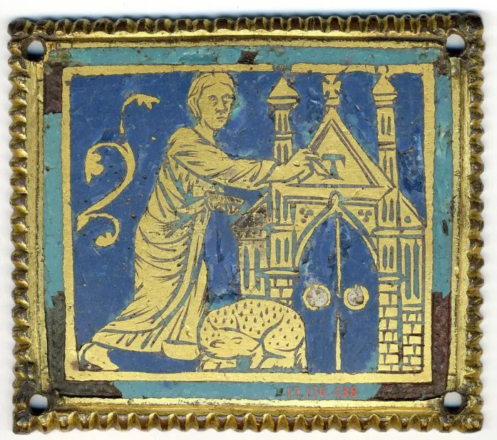 Framed Print : Plaque with Marking of the Door with the Letter Tau, German, ca. 1200. Creator: Unknown Framed Print : Plaque with Marking of the Door with the Letter Tau, German, ca. 1200. Creator: Unknown