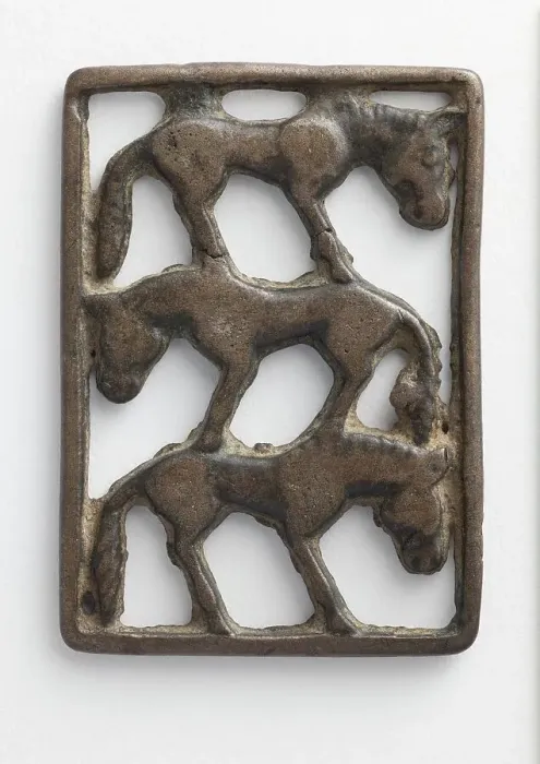 Framed Print : Plaque (Three Horses) (image 1 of 2), 5th-4th century B.C.. Creator: Unknown