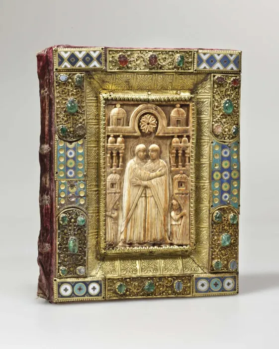 Framed Print : Plaque with the Visitation of Mary and Elizabeth, 11th-12th century. Artist: West European Applied Art Framed Print : Plaque with the Visitation of Mary and Elizabeth, 11th-12th century. Artist: West European Applied Art