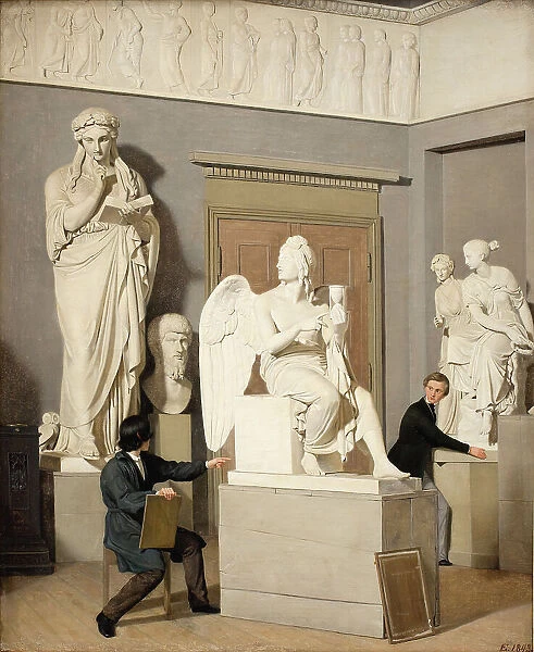 The Plaster Cast Collection in the Royal Academy of Fine Arts, 1843. Creator: Julius Exner