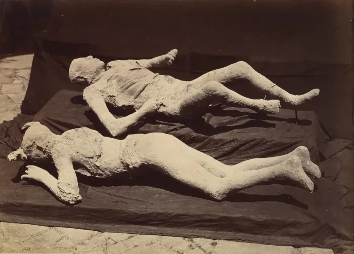 Framed Print : [Plaster Casts of Bodies, Pompeii], ca. 1875. Creator: Giorgio Sommer