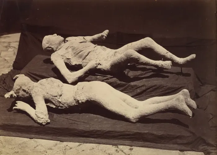 Framed Print : [Plaster Casts of Bodies, Pompeii], ca. 1875. Creator: Giorgio Sommer
