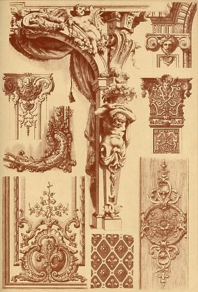 Plaster ornaments, France, 17th and 18th centuries, (1898). Creator: Unknown