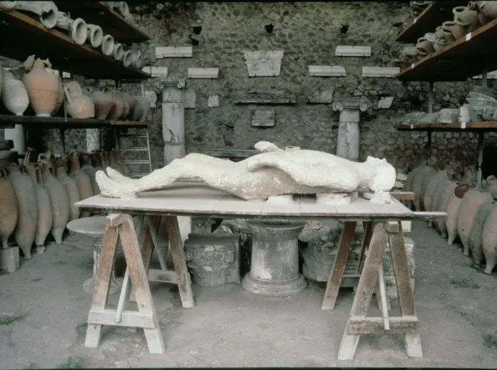 Framed Print : Plaster reproduction of an inhabitant of Pompeii died during the eruption of Vesuvius Framed Print : Plaster reproduction of an inhabitant of Pompeii died during the eruption of Vesuvius