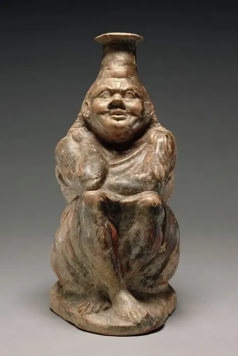 Framed Print : Plastic Vase in the Form of a Seated Enslaved Woman, 2nd-1st century BC. Creator: Unknown Framed Print : Plastic Vase in the Form of a Seated Enslaved Woman, 2nd-1st century BC. Creator: Unknown