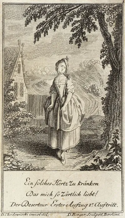 Framed Print : Plate 1 from The Deserter by Sedaine, 1775. Creator: Daniel Berger Framed Print : Plate 1 from The Deserter by Sedaine, 1775. Creator: Daniel Berger
