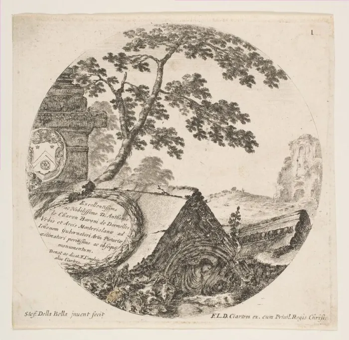 Framed Print : Plate 1: fragments from ancient monuments, from Roman Landscapes and Ruins (Paysages Framed Print : Plate 1: fragments from ancient monuments, from Roman Landscapes and Ruins (Paysages