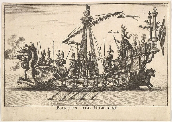 Plate 1: Ship of Hercules (Barcha del Hercole), with dragon-headed prow