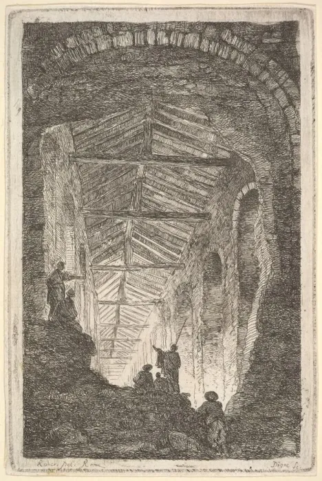 Framed Print : Plate 10: The Ancient Gallery: a large covered gallery, light entering from the bac Framed Print : Plate 10: The Ancient Gallery: a large covered gallery, light entering from the bac