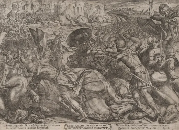 Framed Print : Plate 10: The Fall of Jericho, from The Battles of the Old Testament, ca. 1... ca Framed Print : Plate 10: The Fall of Jericho, from The Battles of the Old Testament, ca. 1... ca