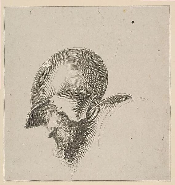 Plate 10: head of a soldier, from Drawing Basics (I principii del disegno), after 1641