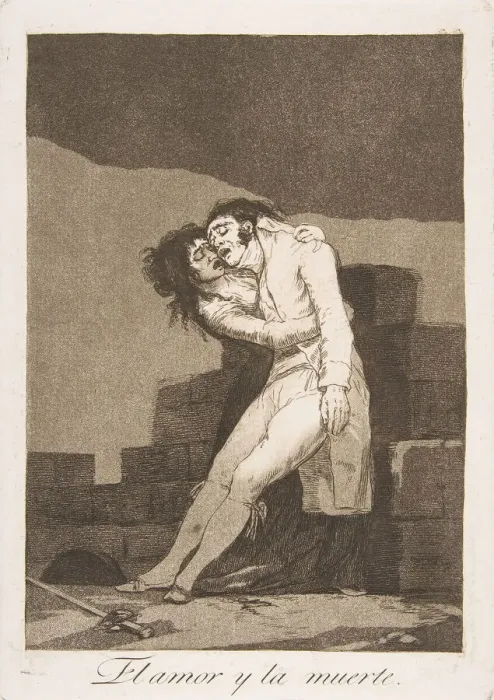 Framed Print : Plate 10 from Los Caprichos : Love and death (El amor y la muerte), 1799 Framed Print : Plate 10 from Los Caprichos : Love and death (El amor y la muerte), 1799