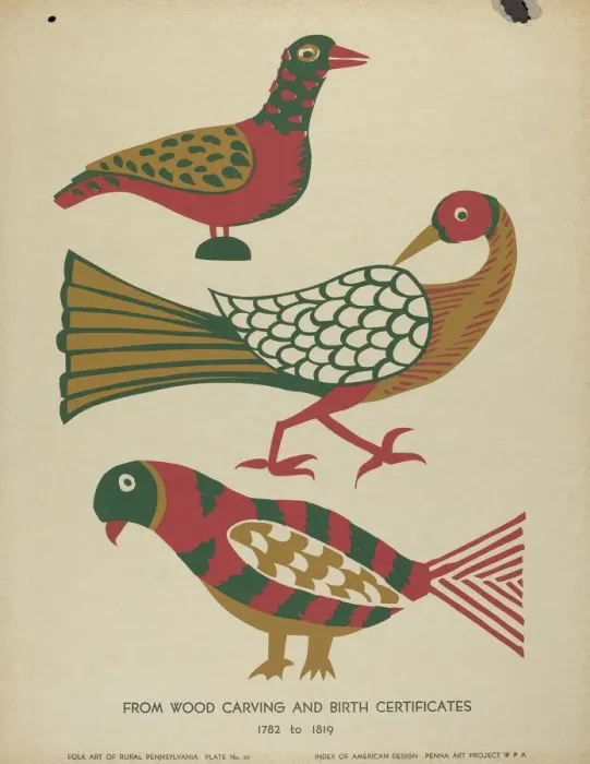 Framed Print : Plate 10: From Portfolio Folk Art of Rural Pennsylvania, c. 1939. Creator: Unknown Framed Print : Plate 10: From Portfolio Folk Art of Rural Pennsylvania, c. 1939. Creator: Unknown