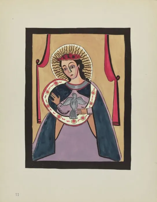 Framed Print : Plate 11: Annunciation: From Portfolio Spanish Colonial Designs of New Mexico, 1935 / 1942. Creator: Unknown Framed Print : Plate 11: Annunciation: From Portfolio Spanish Colonial Designs of New Mexico, 1935 / 1942. Creator: Unknown