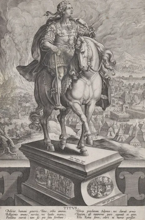 Framed Print : Plate 11: equestrian statue of Titus, seen three-quarters to the right, Mount Vesuv Framed Print : Plate 11: equestrian statue of Titus, seen three-quarters to the right, Mount Vesuv