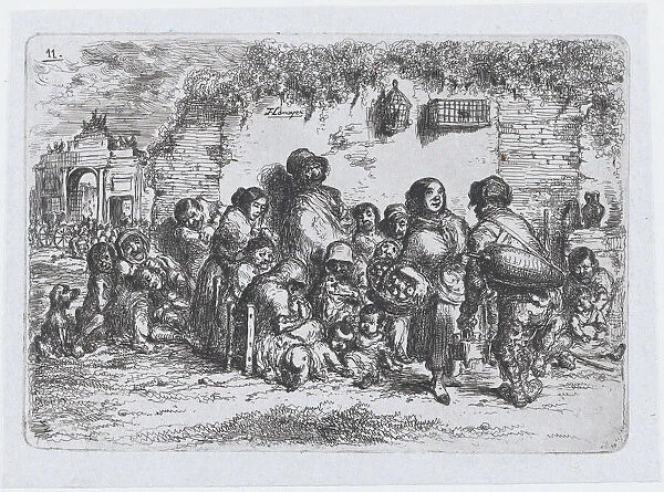 Plate 11: a group of people outdoors, from the series of customs