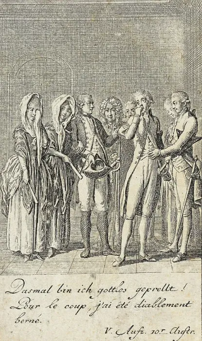 Framed Print : Plate 12 for C. L. Bretzner's The Marriage Broker, 1784. Creator: Daniel Nikolaus Chodowiecki Framed Print : Plate 12 for C. L. Bretzner's The Marriage Broker, 1784. Creator: Daniel Nikolaus Chodowiecki