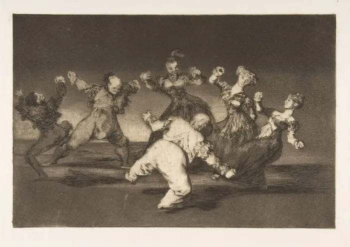 Framed Print : Plate 12 from the Disparates : If Marion will dance, then she has... ca Framed Print : Plate 12 from the Disparates : If Marion will dance, then she has... ca
