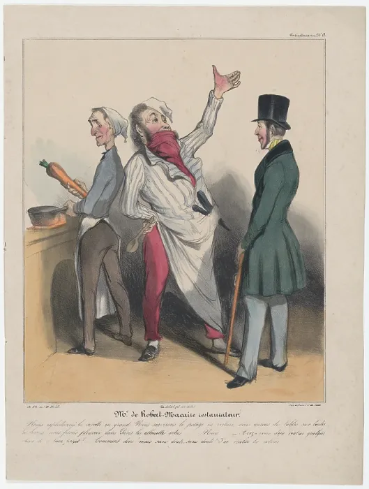 Framed Print : Plate 12: Mr. de Robert Macaire restaurateur, 1838. Creator: Honore Daumier Framed Print : Plate 12: Mr. de Robert Macaire restaurateur, 1838. Creator: Honore Daumier