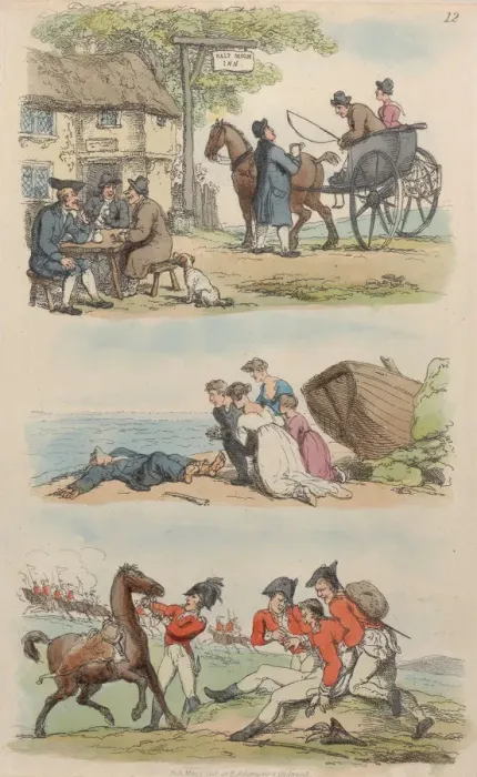 Framed Print : Plate 12, from World in Miniature, 1816. 1816. Creator: Thomas Rowlandson Framed Print : Plate 12, from World in Miniature, 1816. 1816. Creator: Thomas Rowlandson
