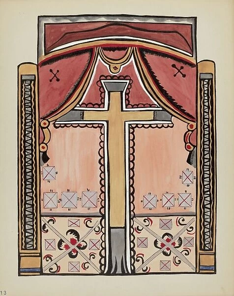 Plate 13: Design with Cross, Chimayo: From Portfolio 'Spanish Colonial Designs of New Mexico', 1935  /  Creator: Unknown