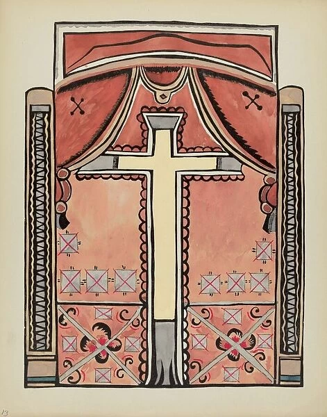Plate 13: Design with Cross: From Portfolio 'Spanish Colonial Designs of New Mexico', 1935  /  1942. Creator: Unknown